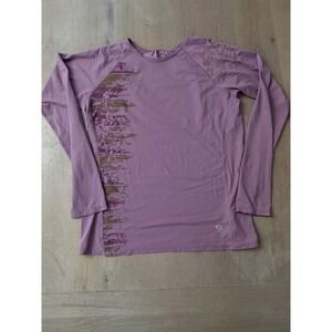 Mountain Hardwear Womens Long Sleeve Performance Shirt Purple Graphic OL3232 L